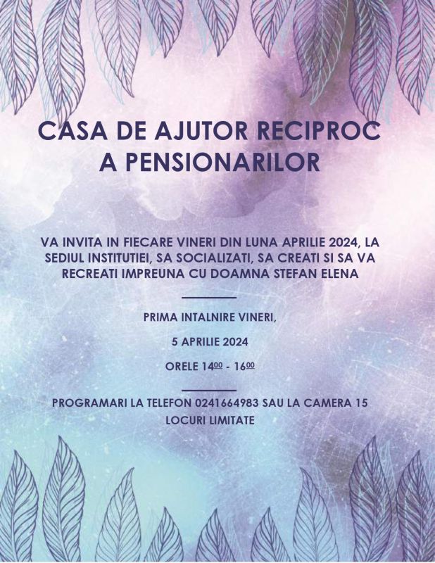 Invitatie la socializare – vineri 5 aprilie